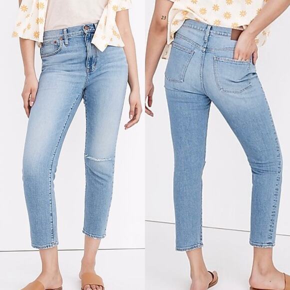 NWT Madewell The High-Rise Slim Boyjean in Summit Wash: Summerweight Edition 27 - Picture 1 of 16